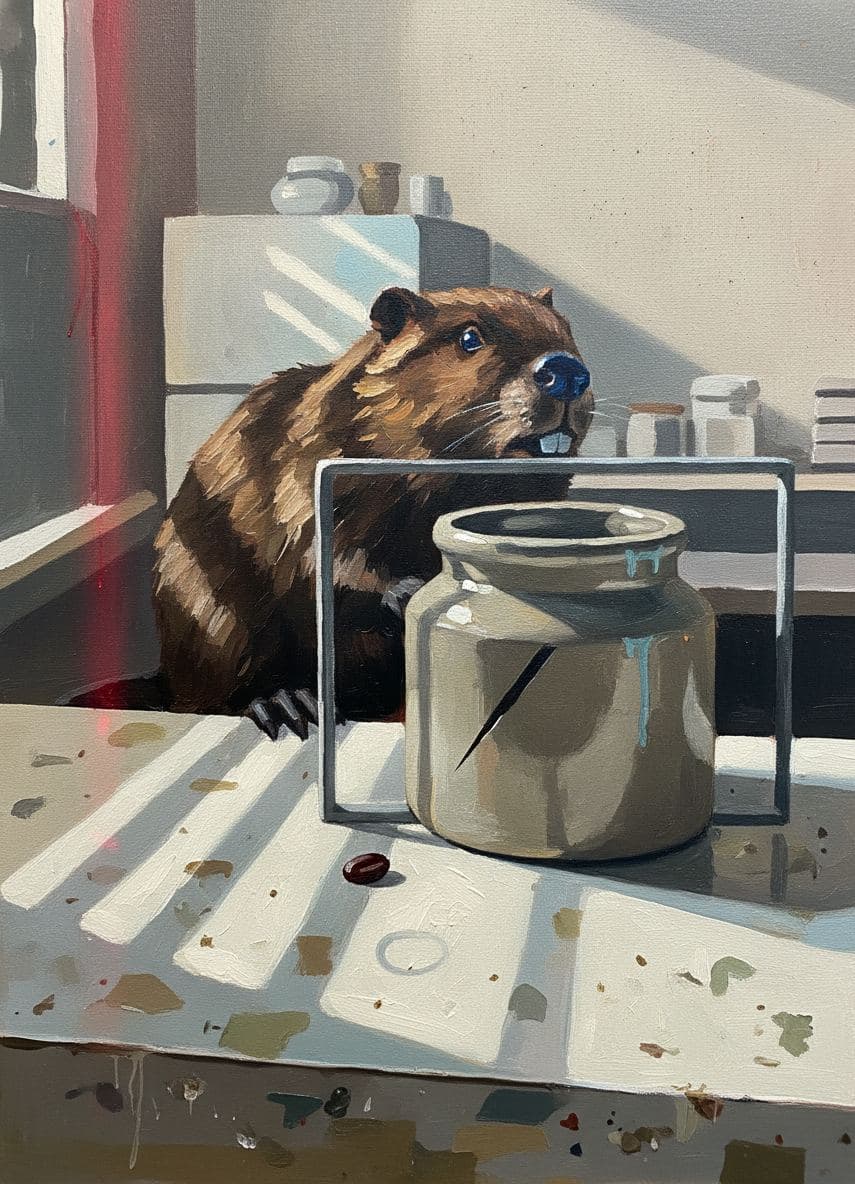 Beaver on the Bakery Counter — abstract work by Stefan Tannhäuser — MODULAR · a one-of-a-kind original