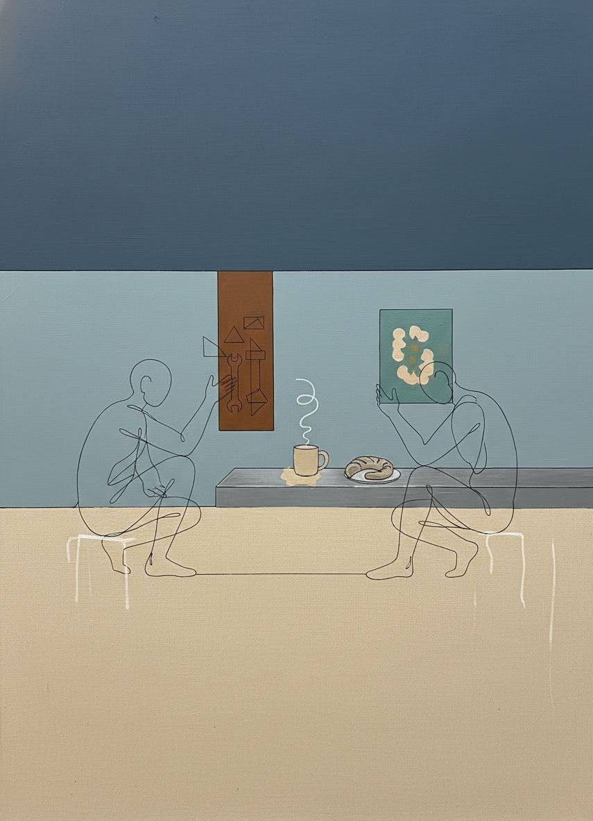 Bernard Aligning the Wrenches — abstract work by Saskia Vandenberg — MODULAR · a one-of-a-kind original