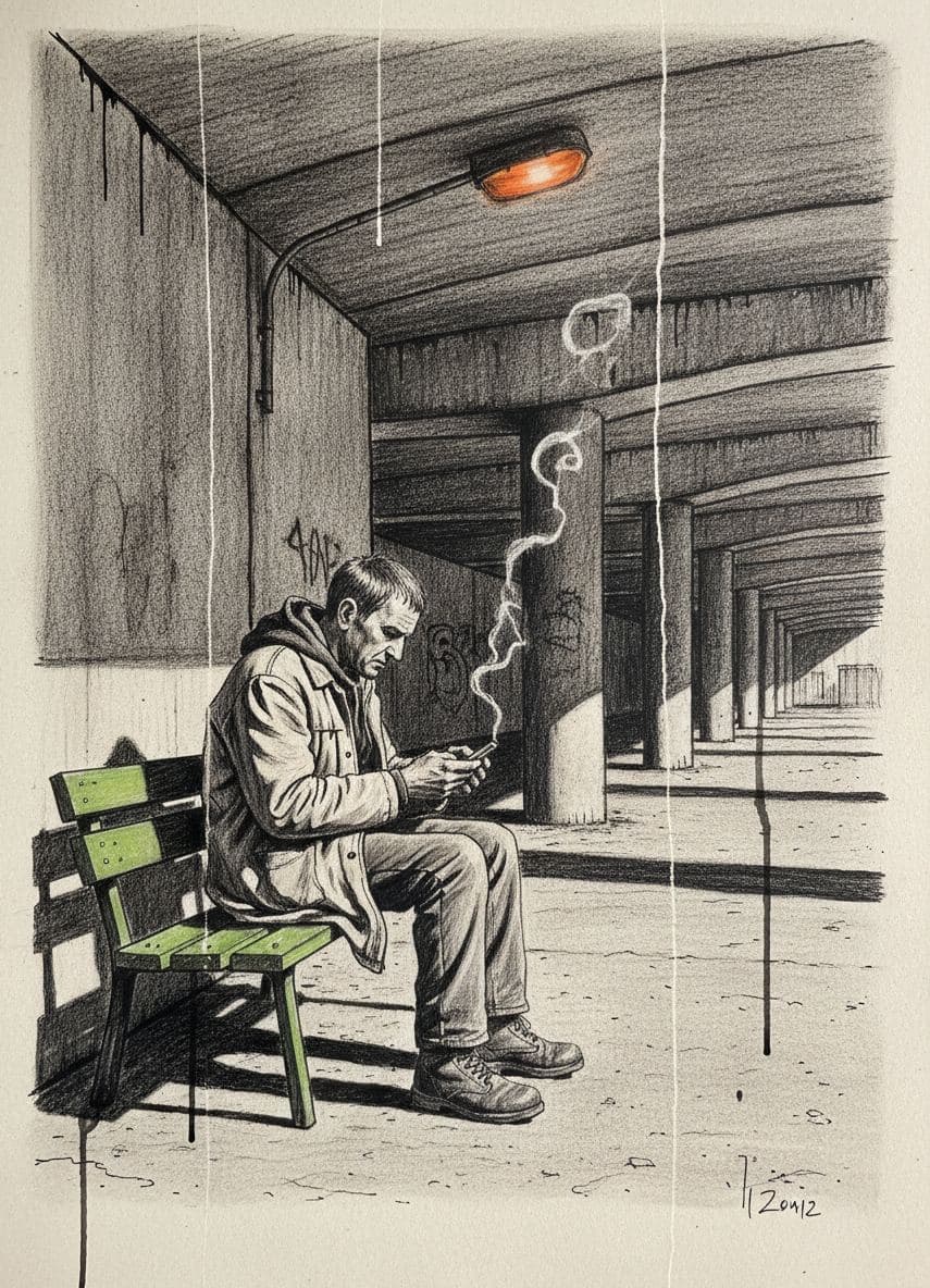 Chris Draws on the Cigarette — abstract work by Stefan Tannhäuser — MODULAR · a one-of-a-kind original