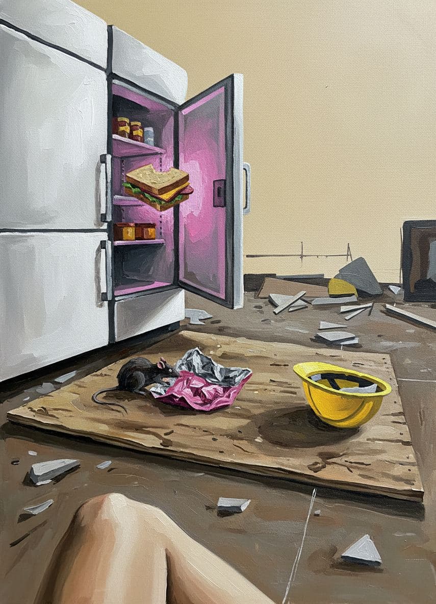 Construction Site with a Half-Eaten Sandwich — abstract work by Saskia Vandenberg — MODULAR · a one-of-a-kind original