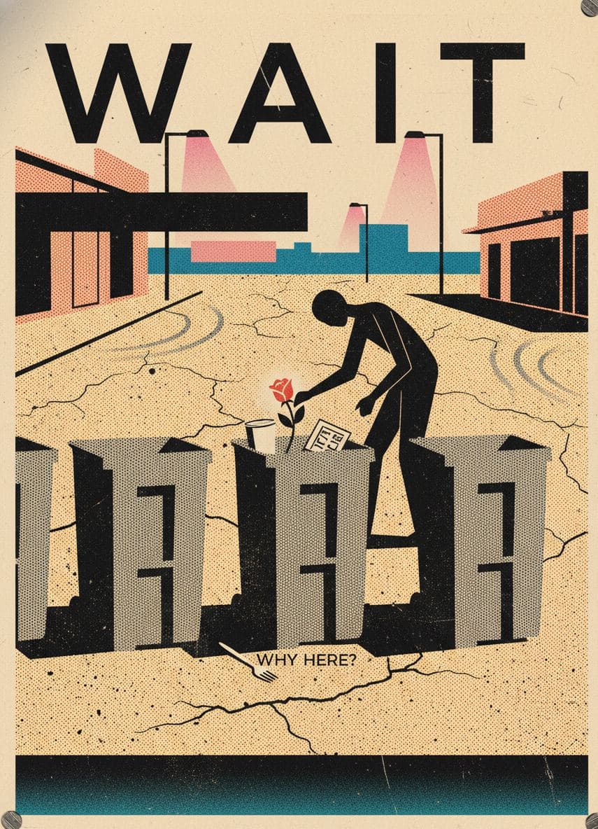 Desert Highway with Plastic Fork — print by Yuko Shimizu-Tachibana — MODULAR · a one-of-a-kind original