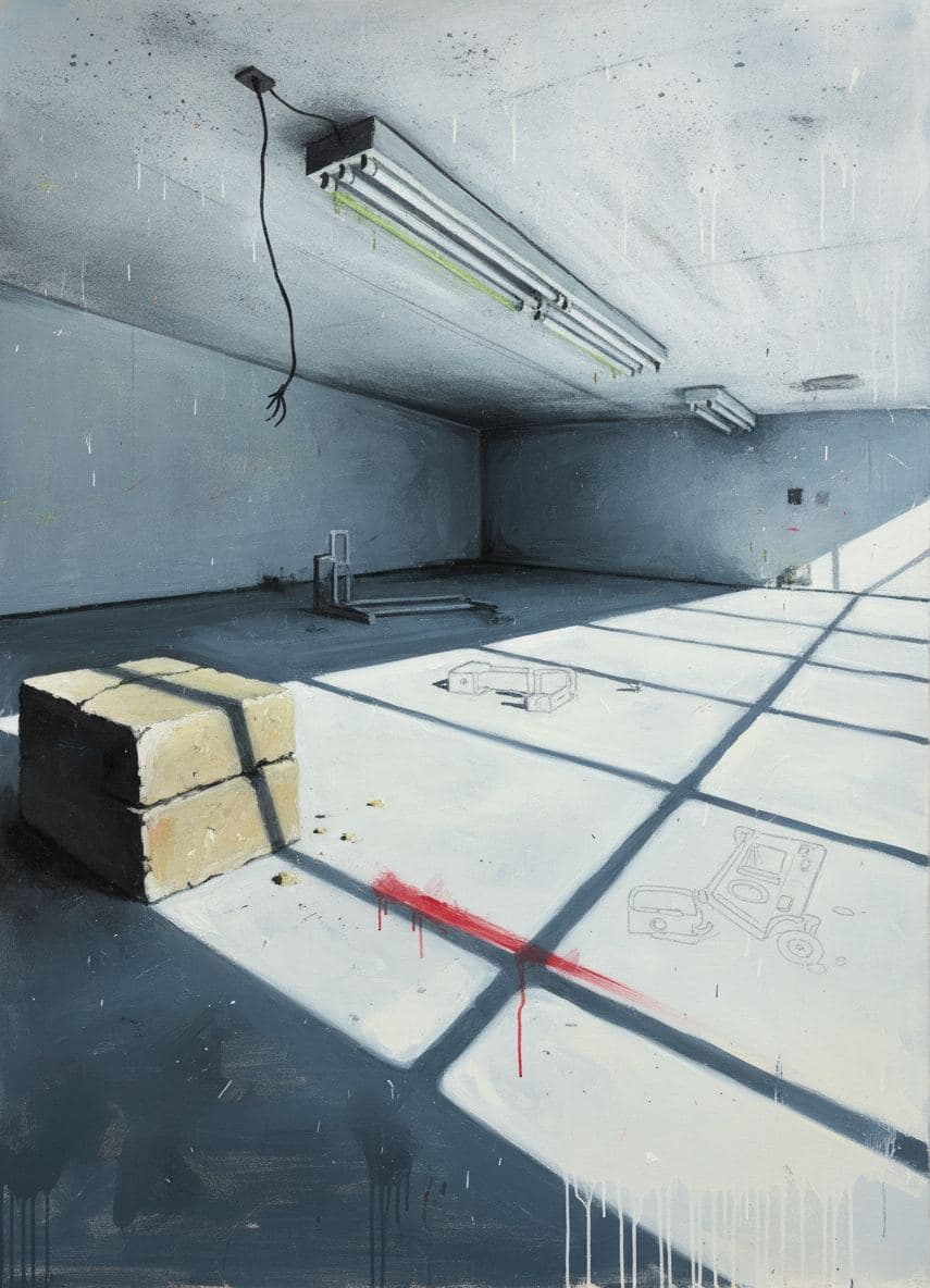 Desert Station with Trapped Wing — abstract work by Viktor Eklund — MODULAR · a one-of-a-kind original