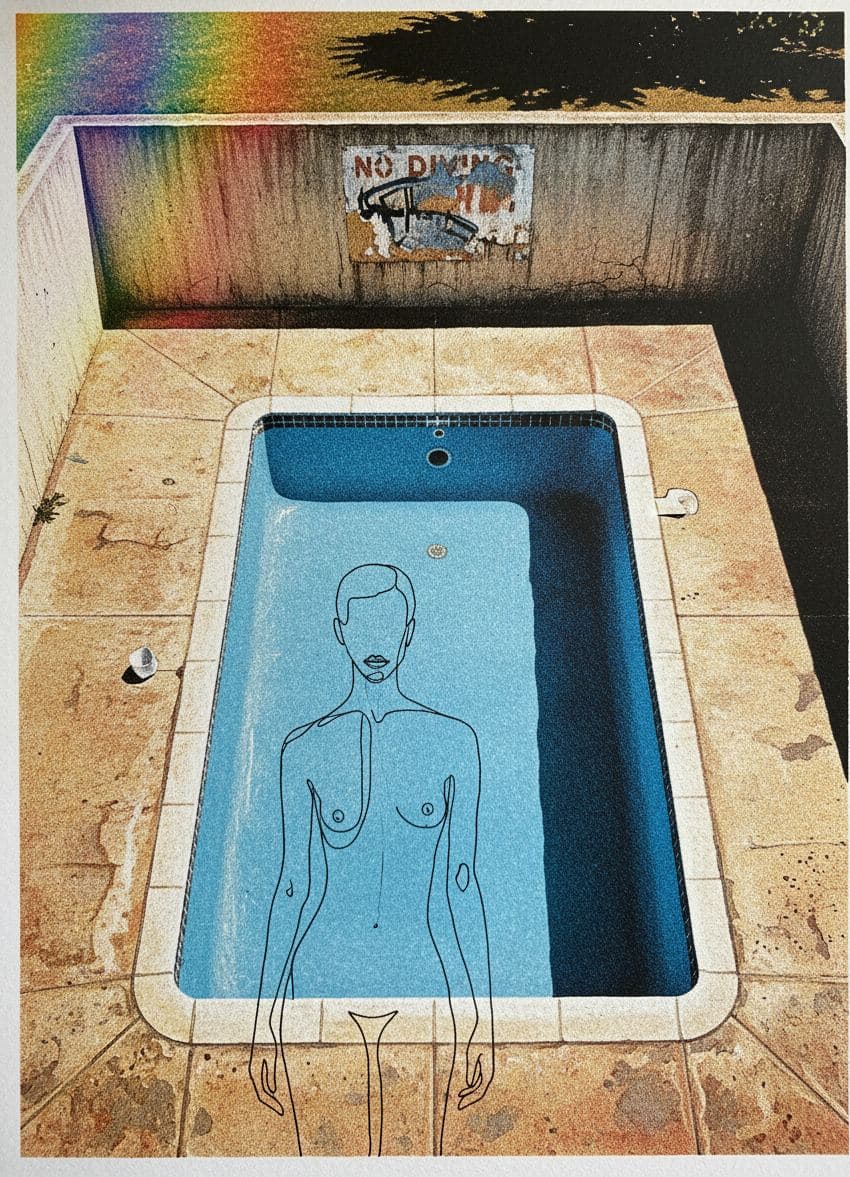 Drained Pool with Algae Bloom — print by Anya Pietrowski — MODULAR · a one-of-a-kind original