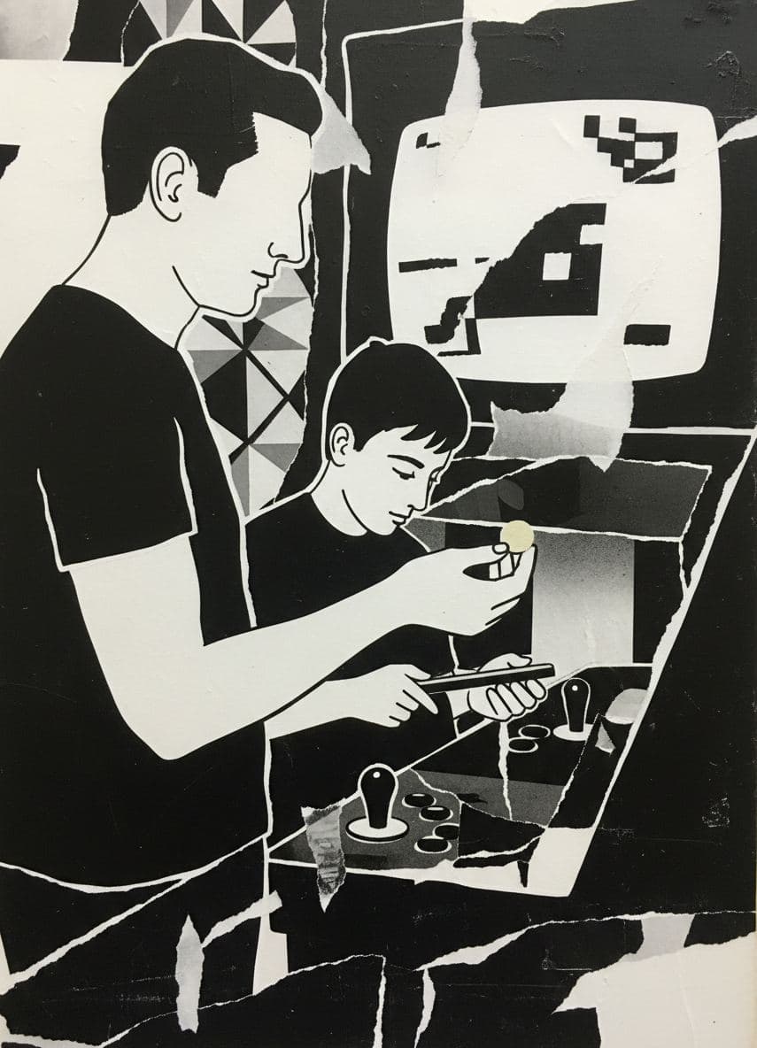 flickering promise in the grime — collage by Irmela Bechmann — MODULAR · a one-of-a-kind original
