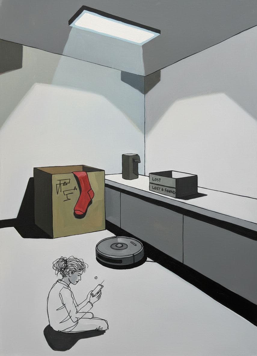 Flip Phone in Fluorescent Light — abstract work by Stefan Tannhäuser — MODULAR · a one-of-a-kind original