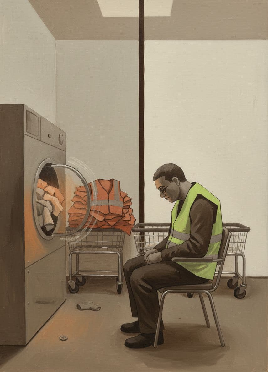 Formica Chair in a Laundromat — abstract work by Saskia Vandenberg — MODULAR · a one-of-a-kind original