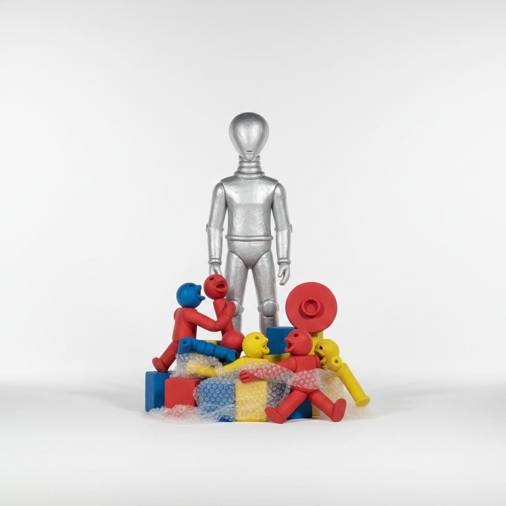 galactic customer service blues — sculpture by Naomi Ishikawa-Wells — MODULAR · a one-of-a-kind original