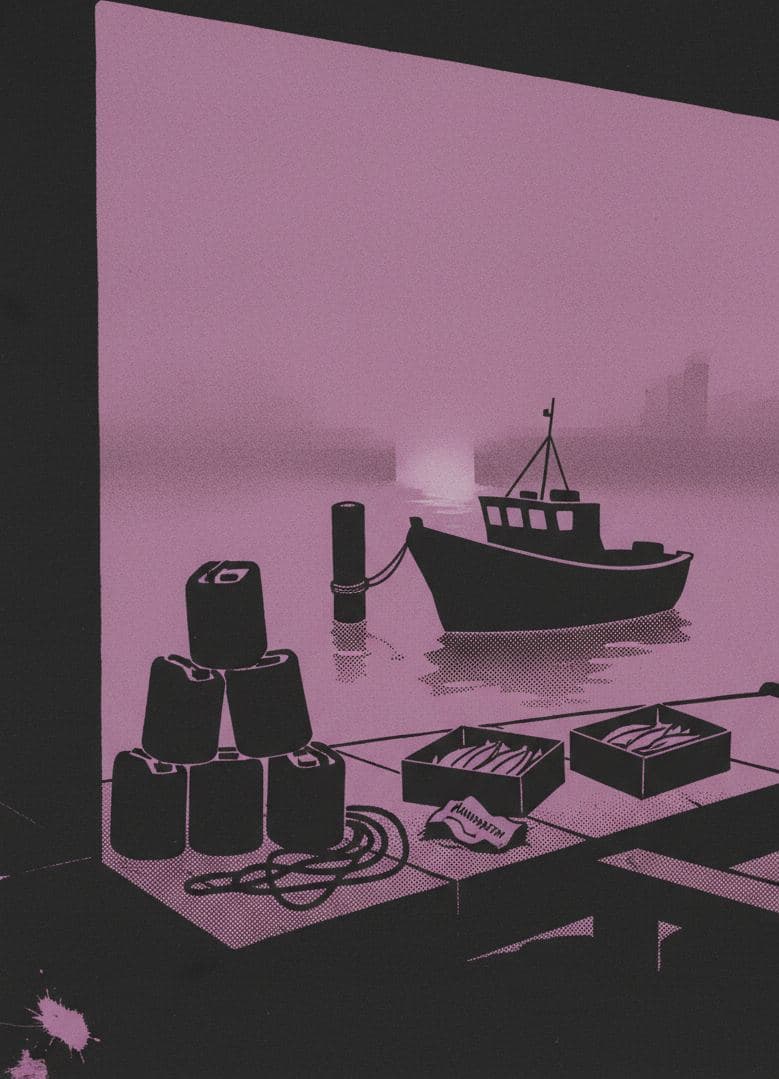harbour breathes in winter mist — print by Yuko Shimizu-Tachibana — MODULAR · a one-of-a-kind original