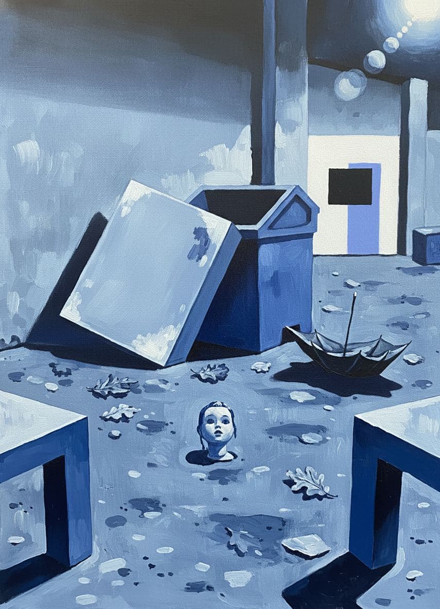 Hebdon Bridge Endures the November Rain — abstract work by Viktor Eklund — MODULAR · a one-of-a-kind original