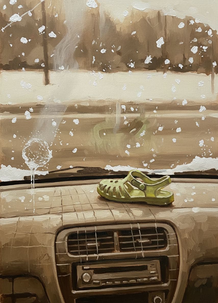 Honda Civic Dash with Melting Snowflake — abstract work by Saskia Vandenberg — MODULAR · a one-of-a-kind original
