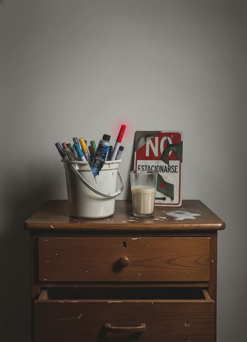 horchata, heatwave, and a half-dried tube — abstract work by Stefan Tannhäuser — MODULAR · a one-of-a-kind original