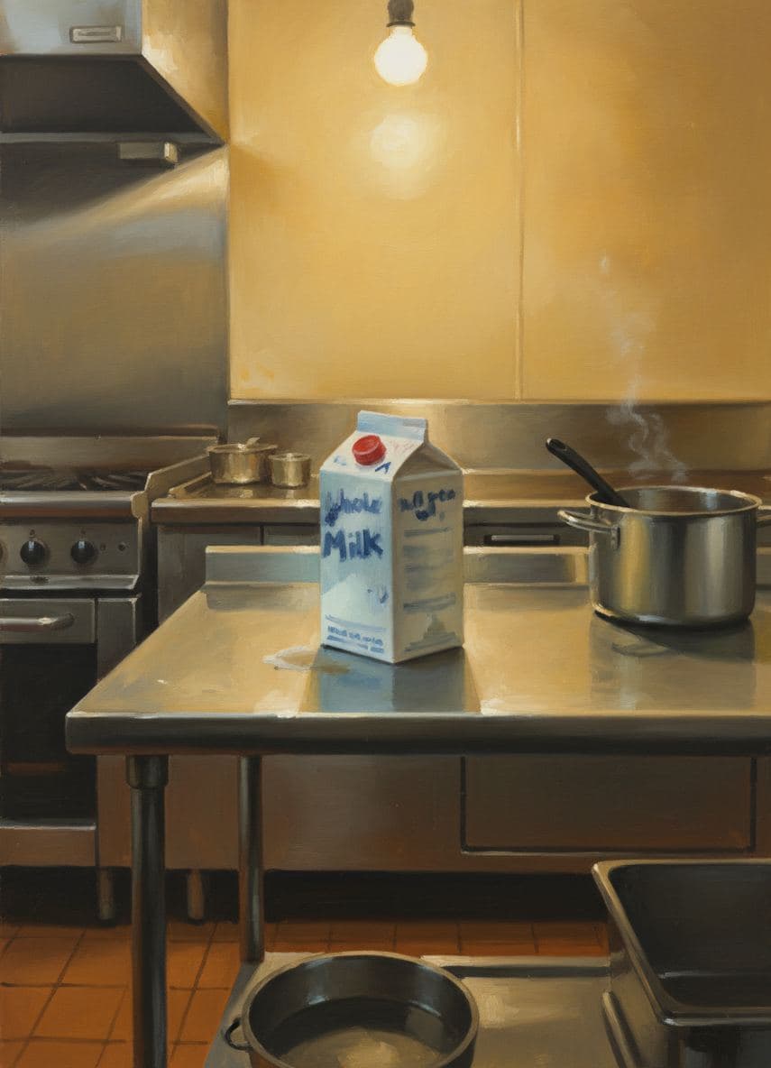 Industrial Kitchen with Béchamel — abstract work by Saskia Vandenberg — MODULAR · a one-of-a-kind original