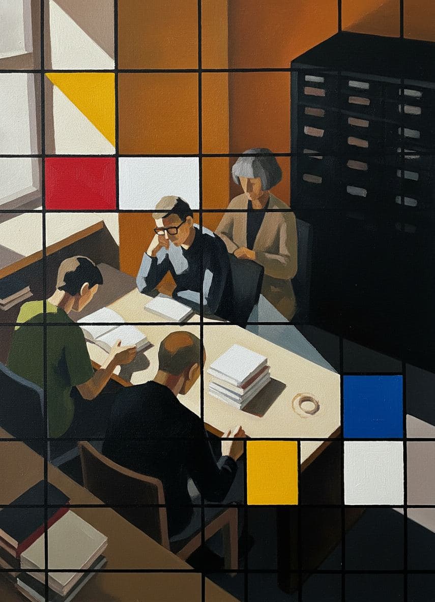 Javier Warding Off a Headache — abstract work by Viktor Eklund — MODULAR · a one-of-a-kind original