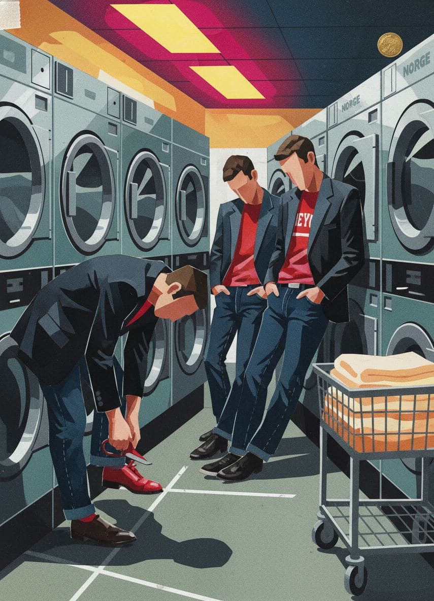 Jerome Polishes the Dress Shoe — collage by Irmela Bechmann — MODULAR · a one-of-a-kind original