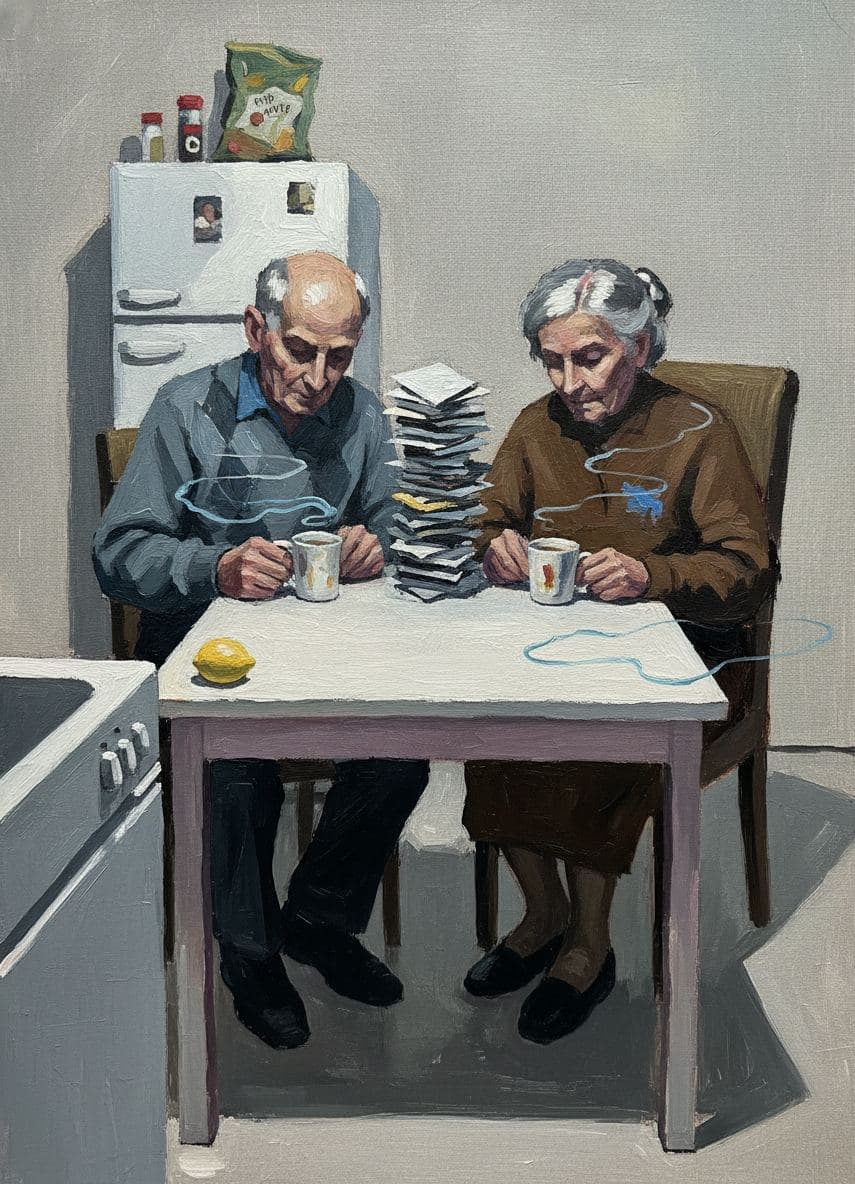 Kitchen Fridge with a Forgotten Lemon — abstract work by Viktor Eklund — MODULAR · a one-of-a-kind original