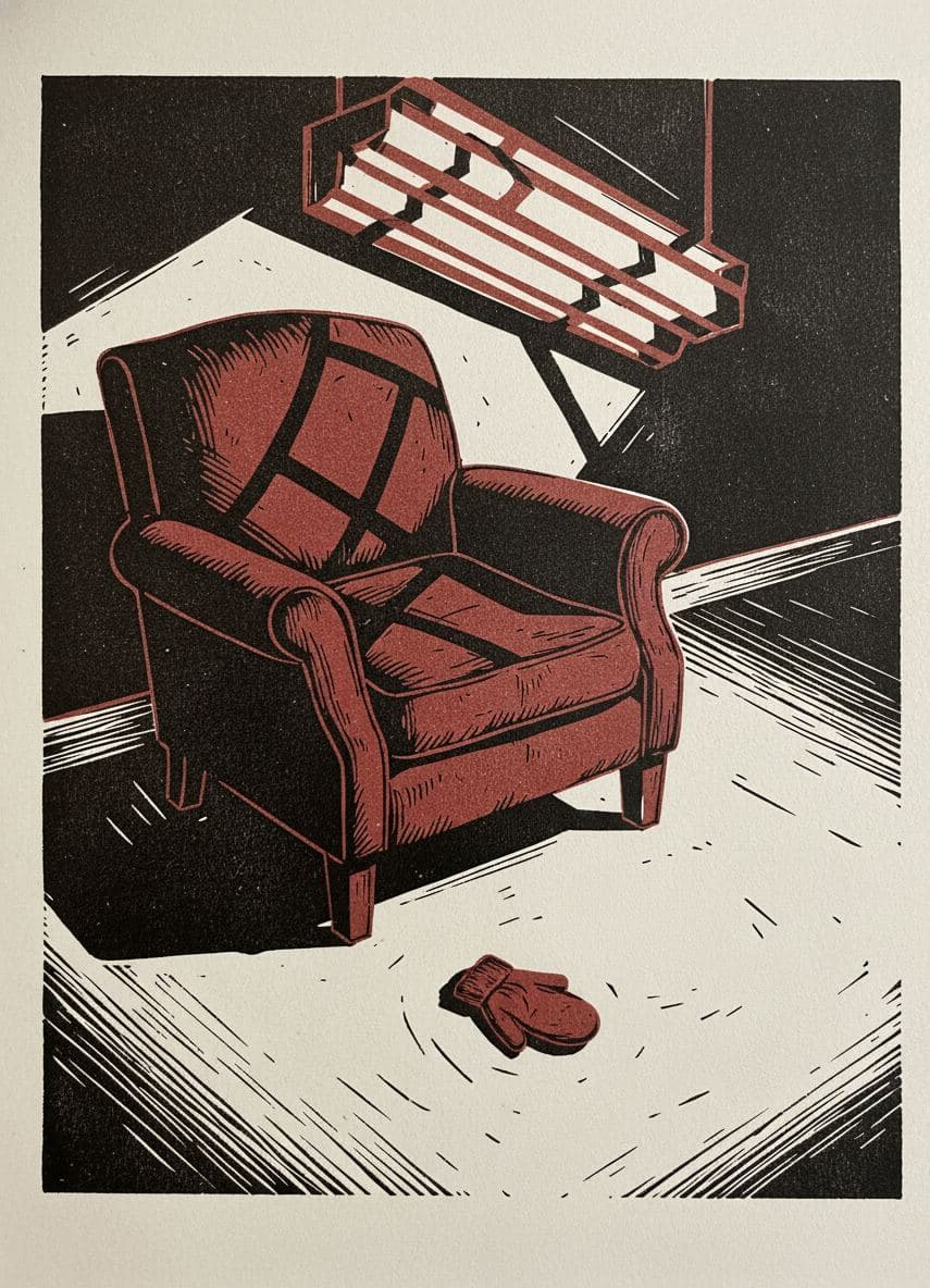 Library Armchair Under Fluorescent — print by Yuko Shimizu-Tachibana — MODULAR · a one-of-a-kind original