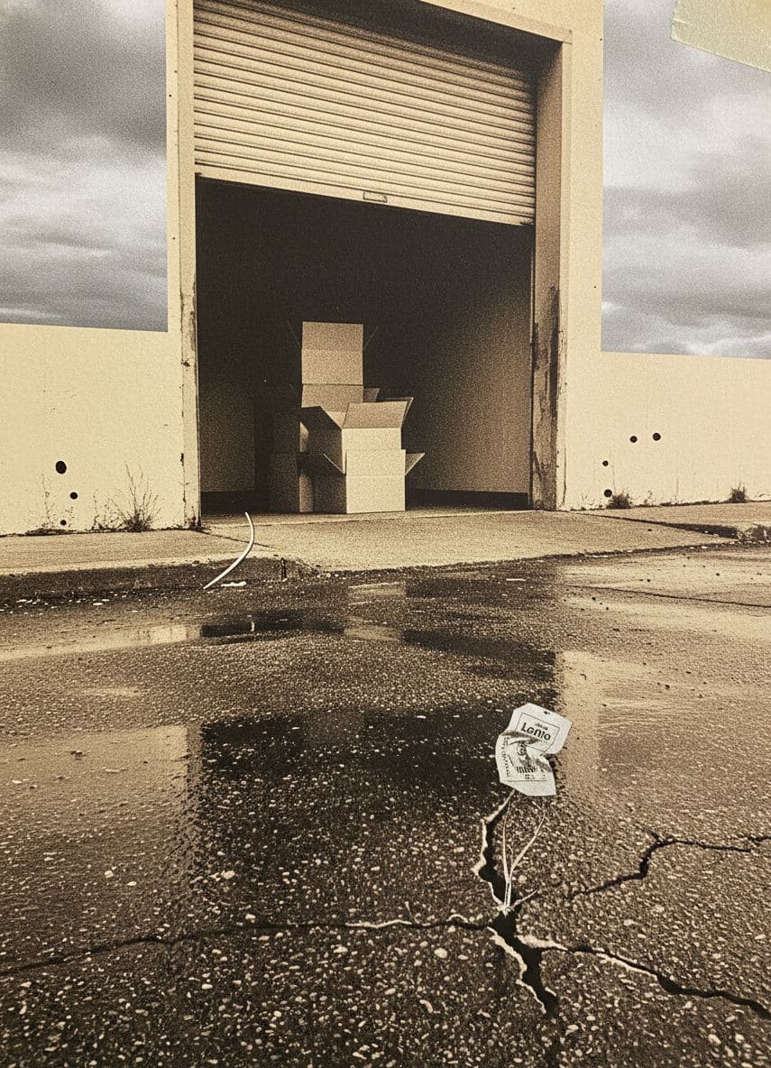 Loading Dock with a Lotto Ticket — collage by Irmela Bechmann — MODULAR · a one-of-a-kind original
