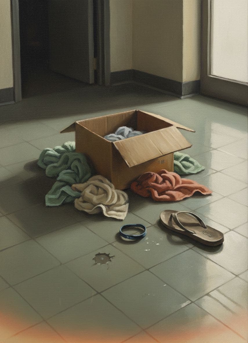 Locker Room with a Forgotten Wristband — abstract work by Saskia Vandenberg — MODULAR · a one-of-a-kind original