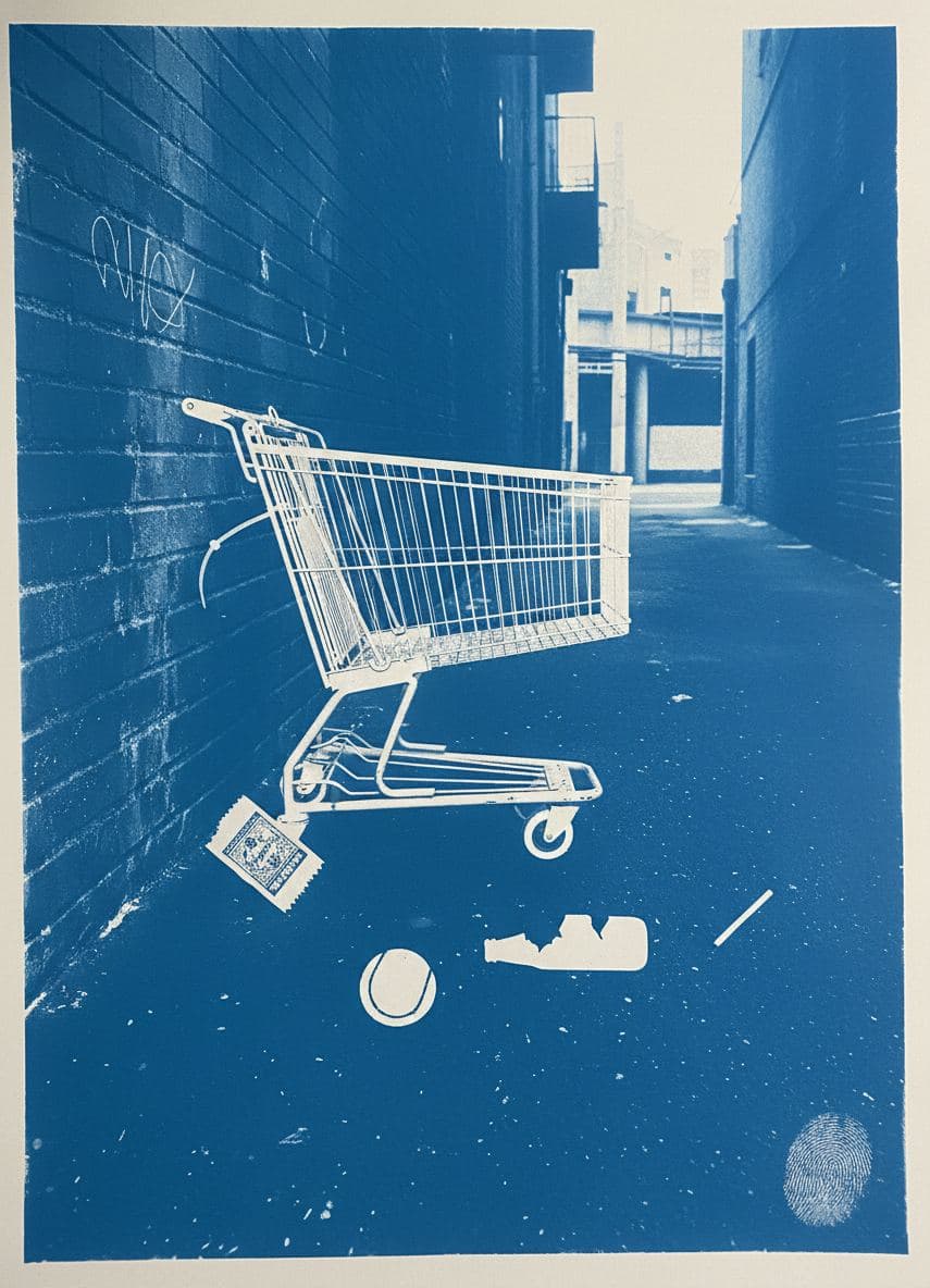 Marek Salvaging the Shopping Cart — abstract work by Saskia Vandenberg — MODULAR · a one-of-a-kind original