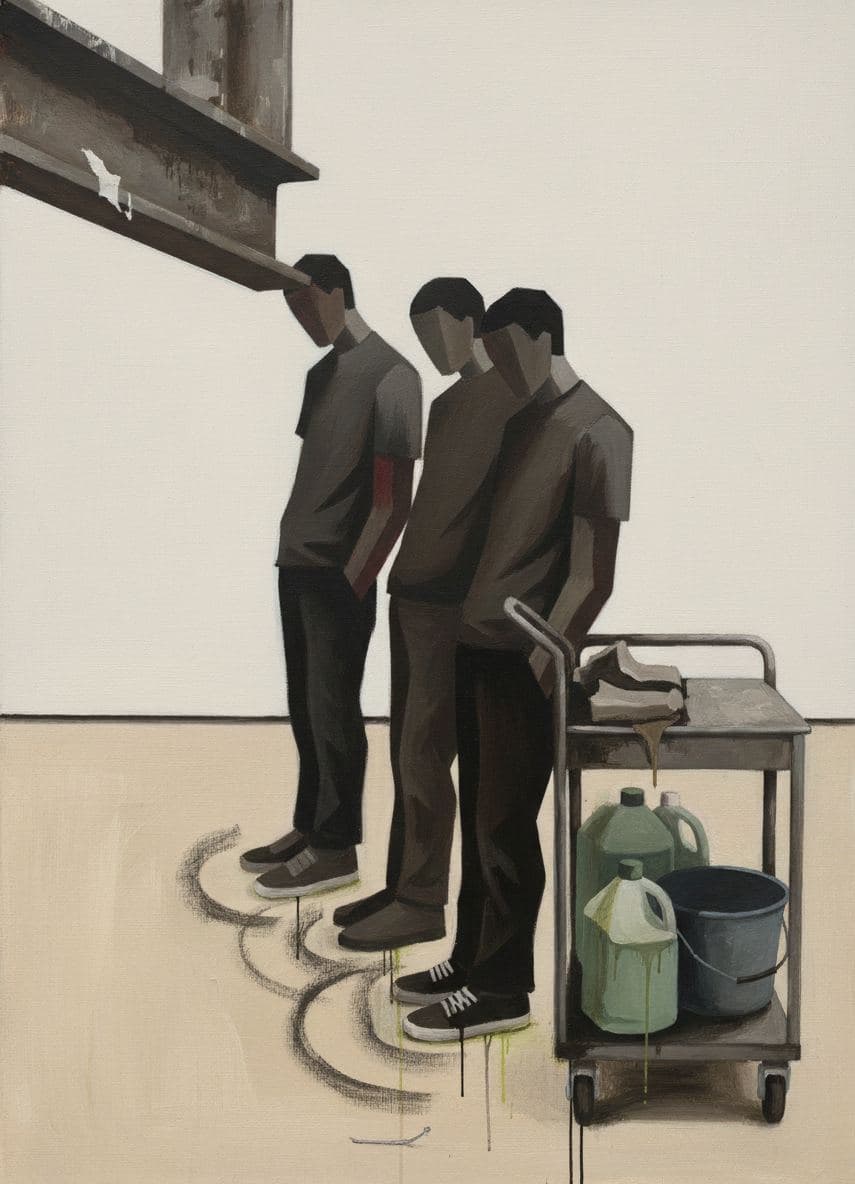Mark Standing Beside the Cart — abstract work by Viktor Eklund — MODULAR · a one-of-a-kind original
