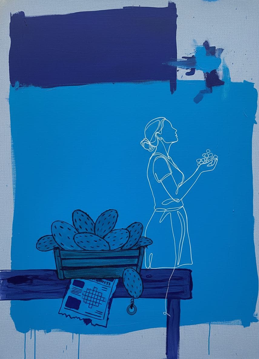 Mercado Vendor's Quiet Triumph — abstract work by Saskia Vandenberg — MODULAR · a one-of-a-kind original