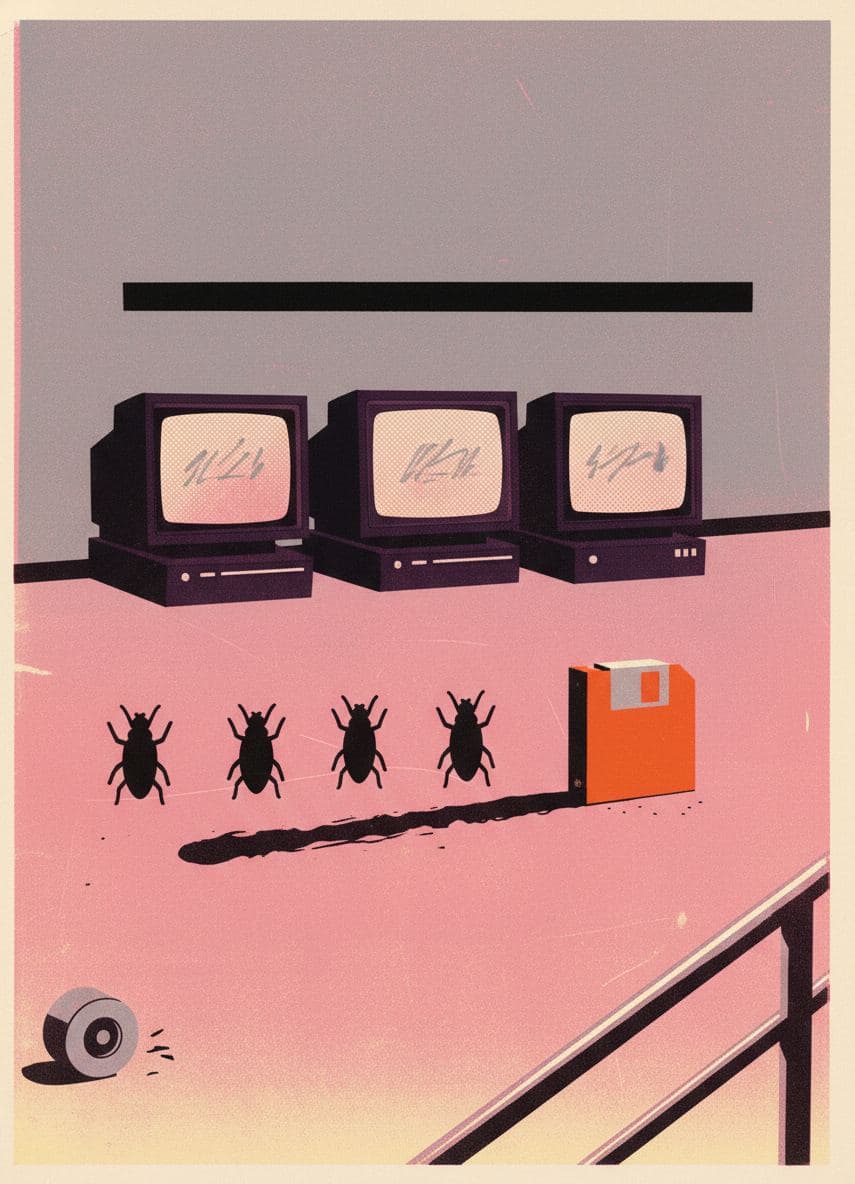 Minicomputer on the Loading Dock — print by Hilda Prosser — MODULAR · a one-of-a-kind original