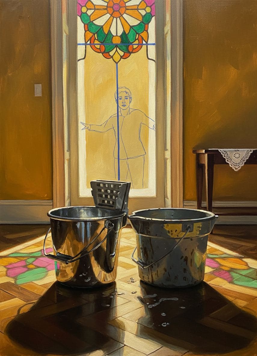 Mop Buckets in a Victorian Parlor — abstract work by Saskia Vandenberg — MODULAR · a one-of-a-kind original