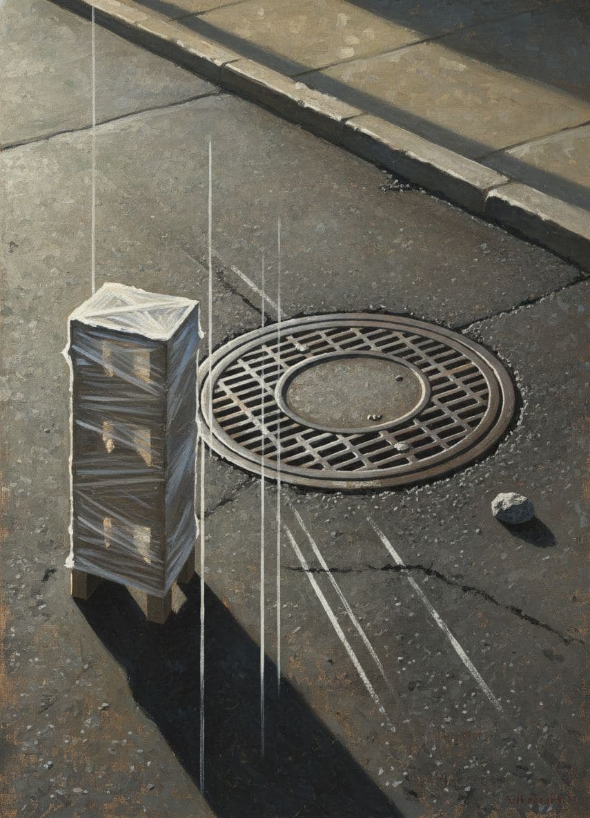 Pallet in the Industrial Yard — abstract work by Viktor Eklund — MODULAR · a one-of-a-kind original