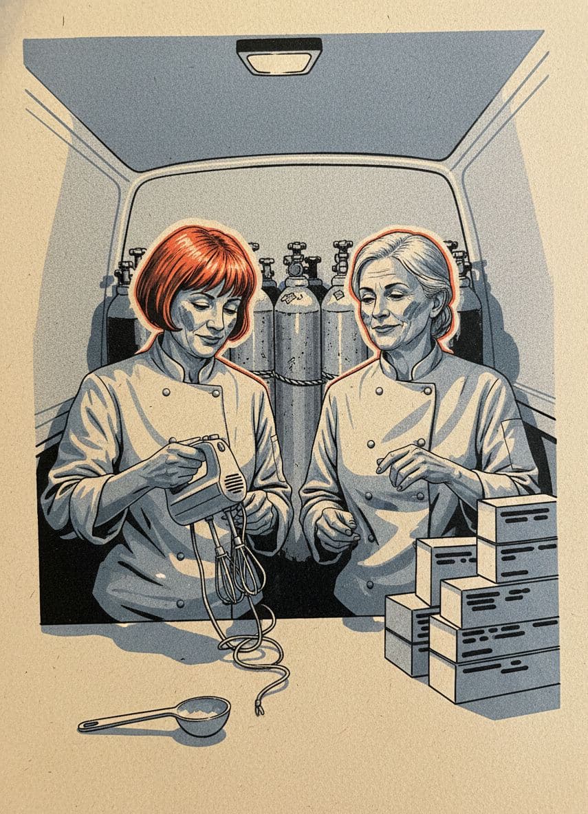 periwinkle joy, Sunday afternoon — print by Hilda Prosser — MODULAR · a one-of-a-kind original