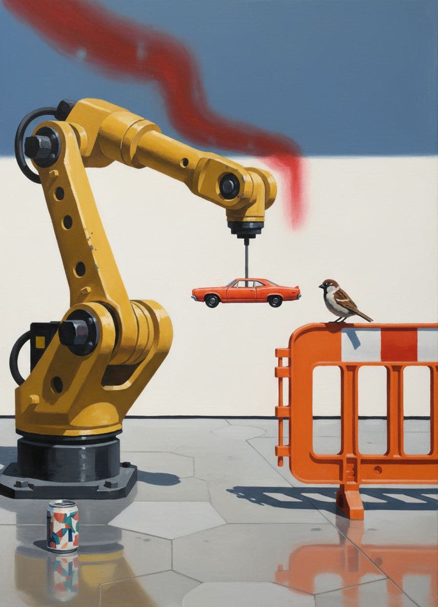 Polished Concrete Floor with a Sparrow — abstract work by Viktor Eklund — MODULAR · a one-of-a-kind original
