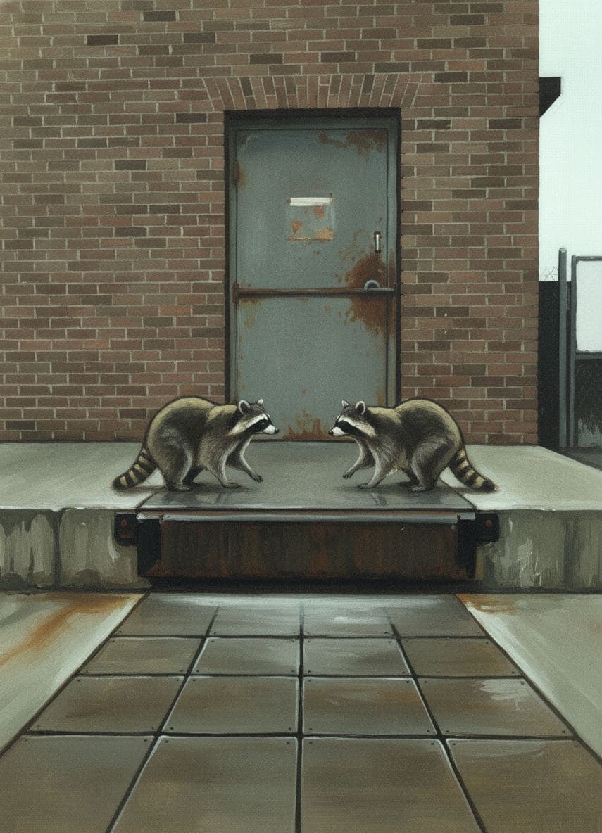 Raccoons Watching Each Other — abstract work by Stefan Tannhäuser — MODULAR · a one-of-a-kind original