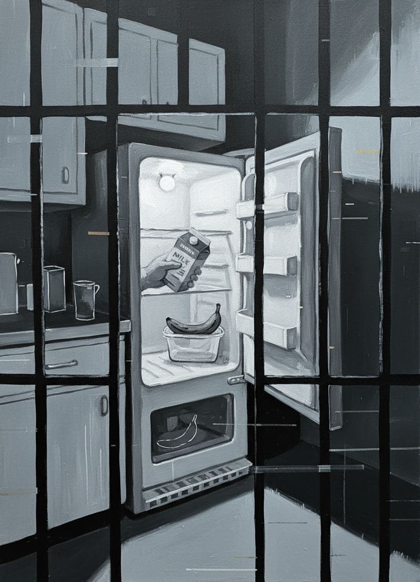Rental Kitchen with Expired Milk — abstract work by Viktor Eklund — MODULAR · a one-of-a-kind original