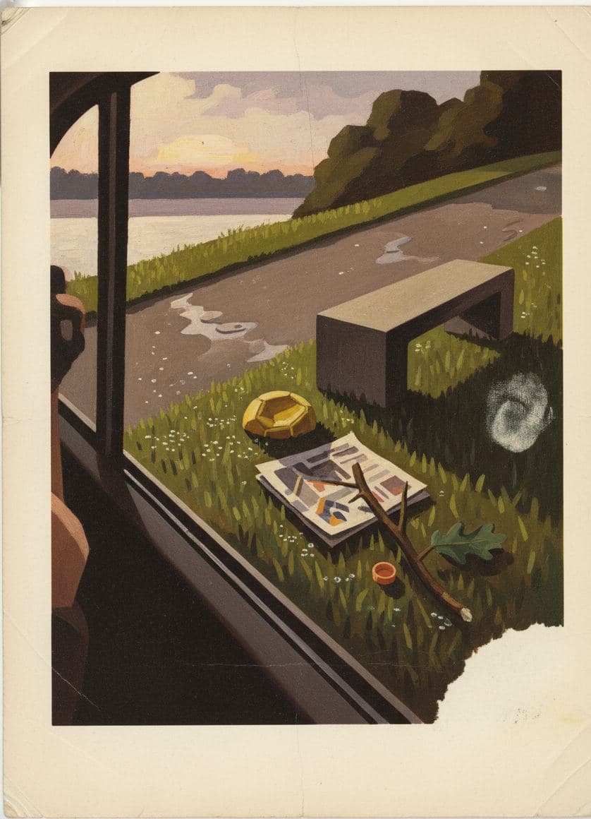 Rheinische Post in the Grass — abstract work by Viktor Eklund — MODULAR · a one-of-a-kind original