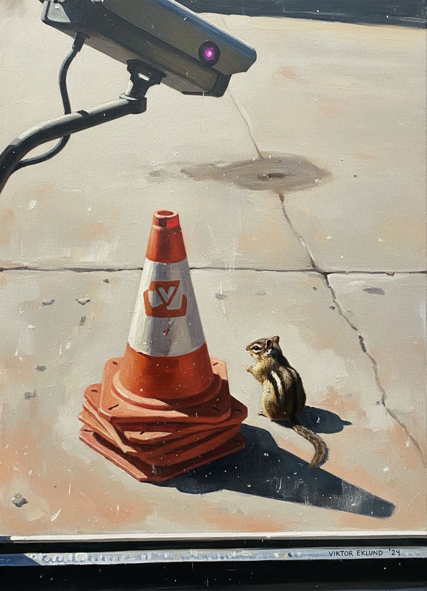 Scrambling Past the Apricot Cones — abstract work by Viktor Eklund — MODULAR · a one-of-a-kind original