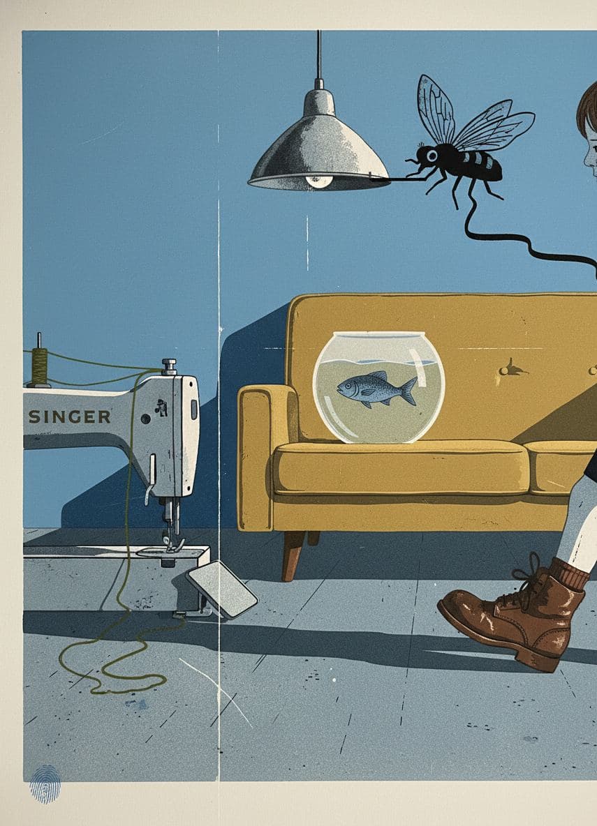 Sewing Machine in the Studio — print by Hilda Prosser — MODULAR · a one-of-a-kind original