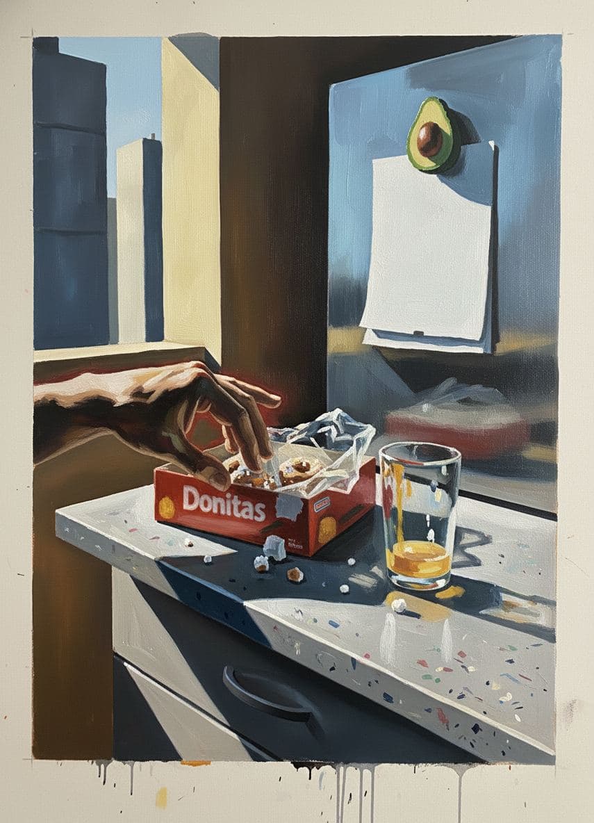 Sliding into the Donitas Box — abstract work by Viktor Eklund — MODULAR · a one-of-a-kind original