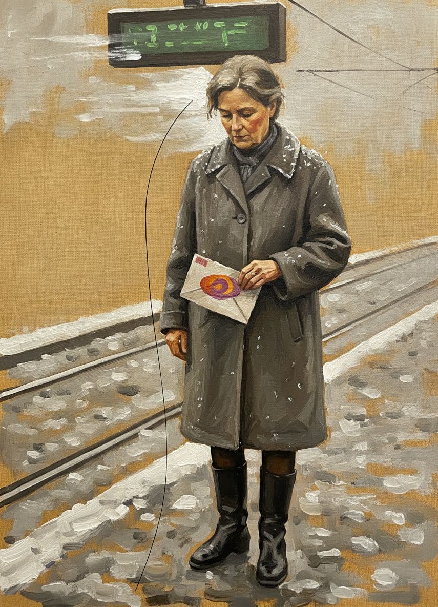 Slushy Berlin Morning, M8 Arriving — abstract work by Saskia Vandenberg — MODULAR · a one-of-a-kind original