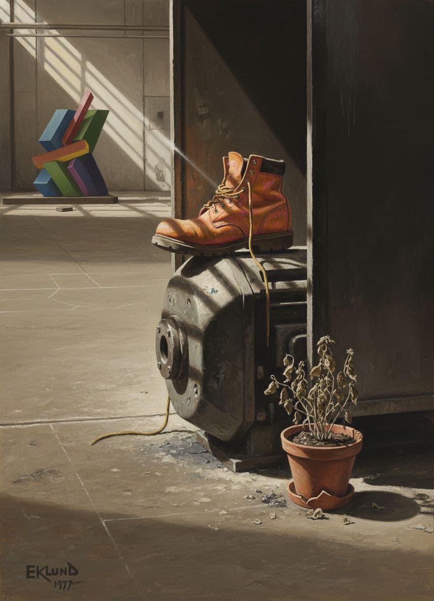 solitary sentinel of industry's end — abstract work by Viktor Eklund — MODULAR · a one-of-a-kind original