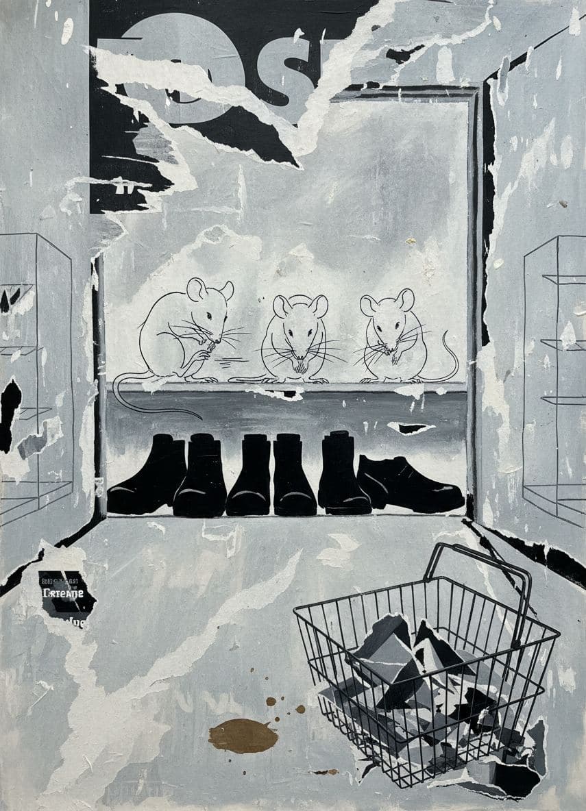 Sporting Goods Section with Rodents — collage by Irmela Bechmann — MODULAR · a one-of-a-kind original