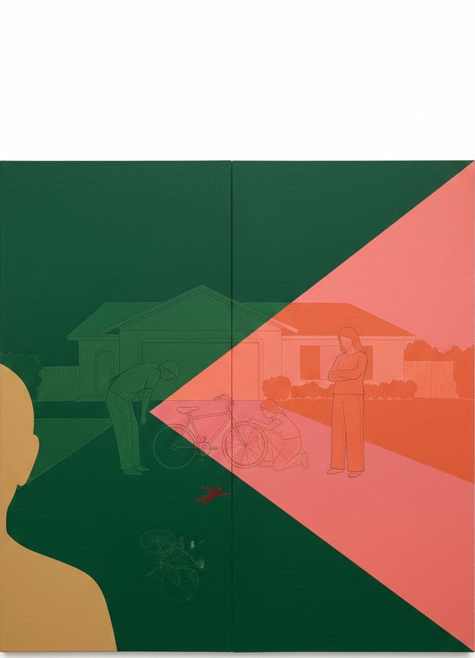 Suburban Driveway with a Flat Tire — abstract work by Saskia Vandenberg — MODULAR · a one-of-a-kind original