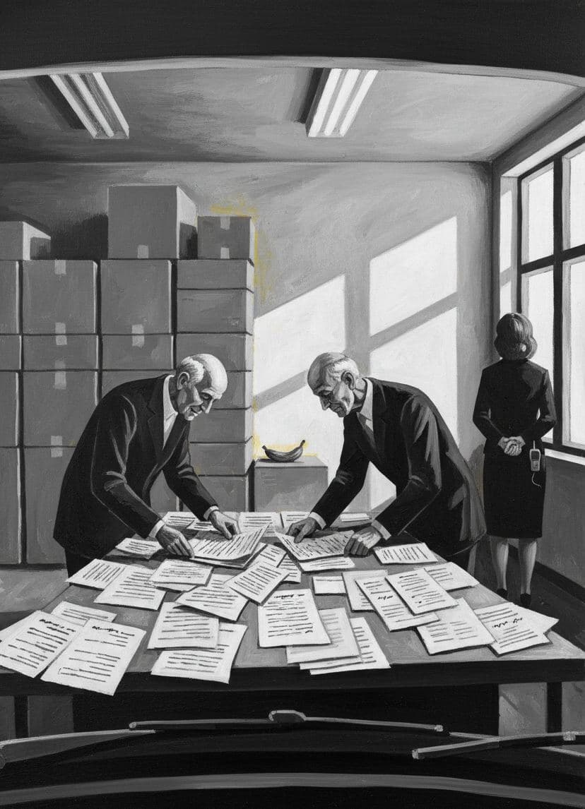 Tax Documents in the Reading Room — abstract work by Viktor Eklund — MODULAR · a one-of-a-kind original