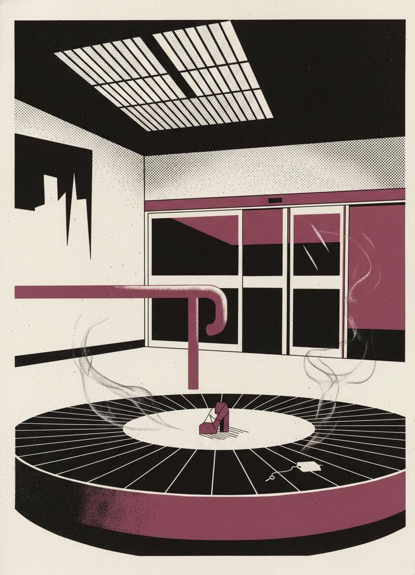 Terminal Floor with One Shoe — print by Anya Pietrowski — MODULAR · a one-of-a-kind original