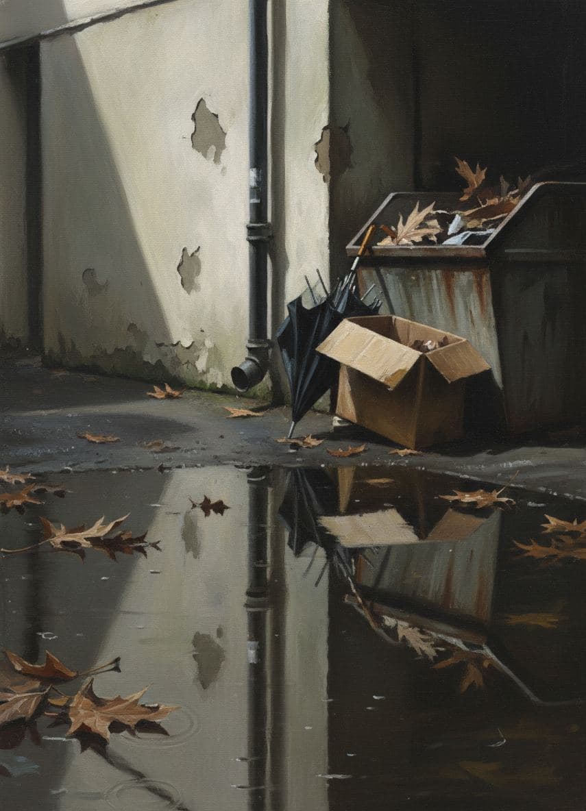 The Alleyway's Unsung Victory — painting by Rafał Zborowski — MODULAR · a one-of-a-kind original