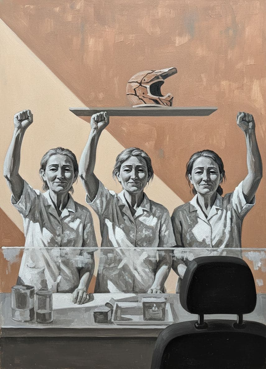 The Baristas Raising Their Hands — abstract work by Saskia Vandenberg — MODULAR · a one-of-a-kind original