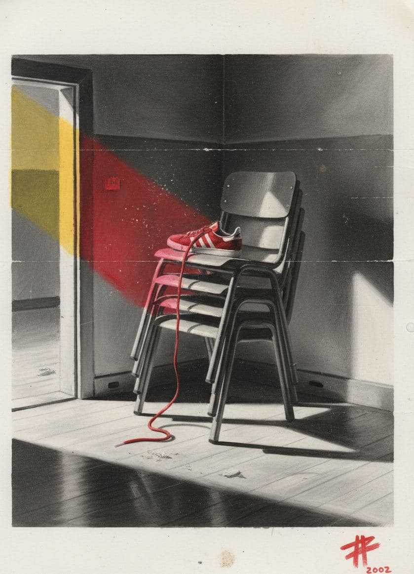 The Boy Who Kicked His Shoe Off — abstract work by Stefan Tannhäuser — MODULAR · a one-of-a-kind original