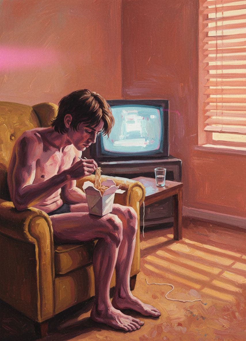 The Boy Who Watches Cartoons — abstract work by Stefan Tannhäuser — MODULAR · a one-of-a-kind original