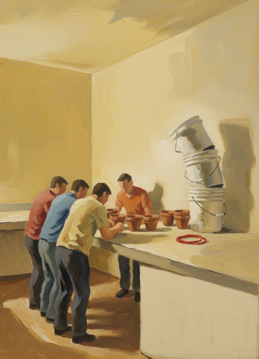 The Boys with the Pickle Buckets — abstract work by Saskia Vandenberg — MODULAR · a one-of-a-kind original