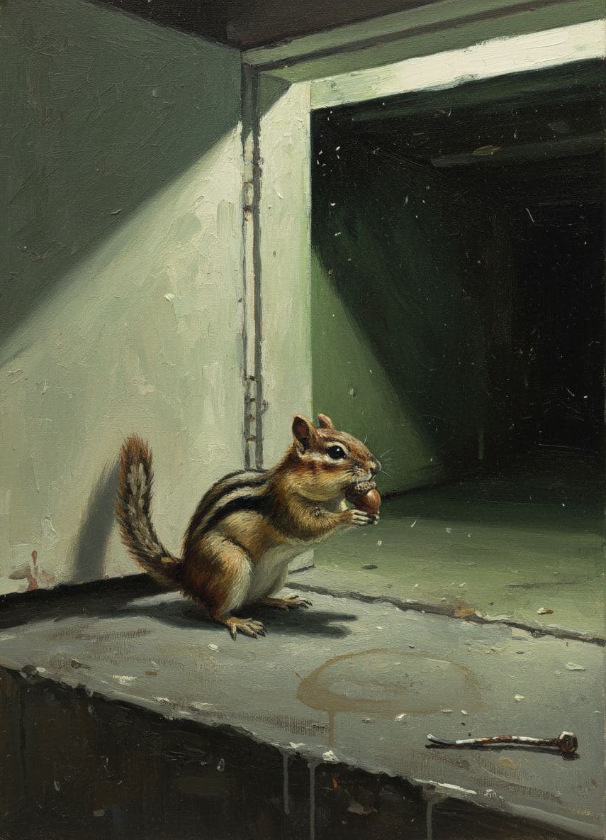 The Chipmunk and the Basement Door — abstract work by Stefan Tannhäuser — MODULAR · a one-of-a-kind original