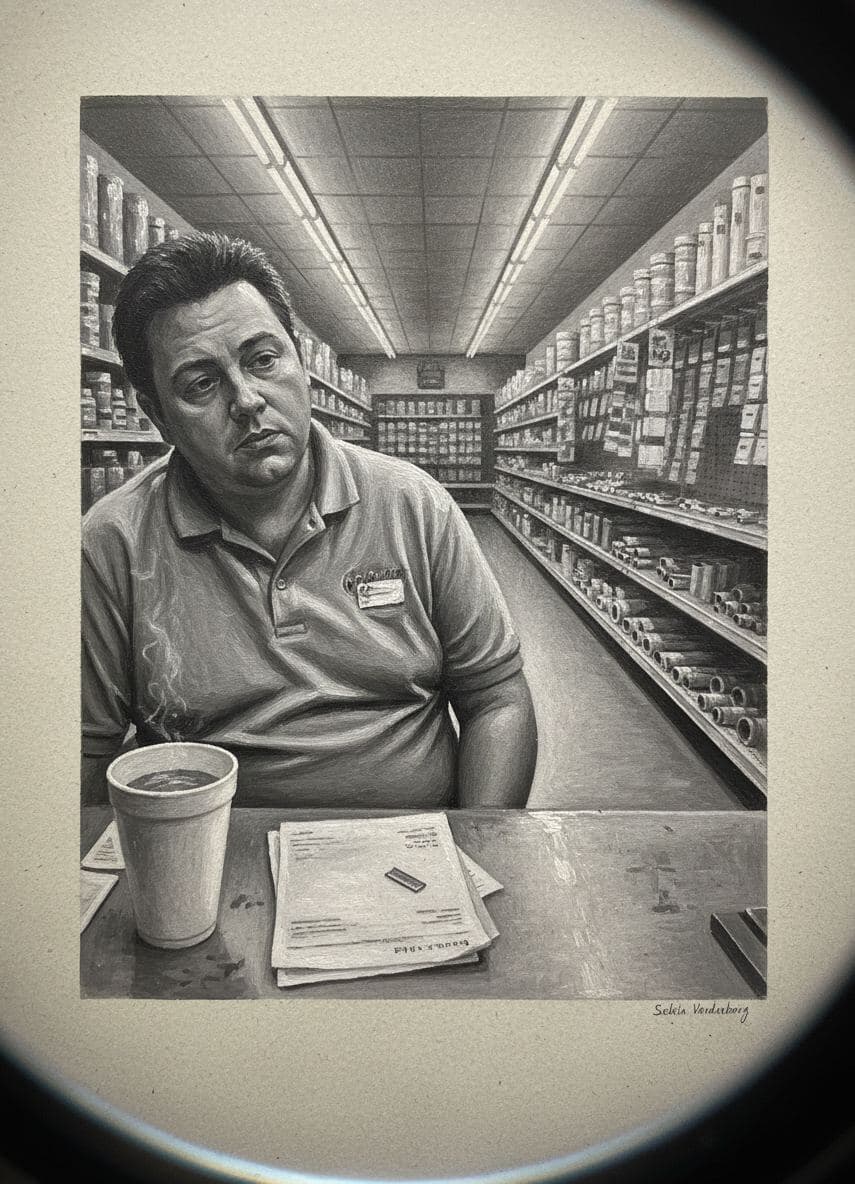 The Clerk Daydreaming at Ace — abstract work by Saskia Vandenberg — MODULAR · a one-of-a-kind original