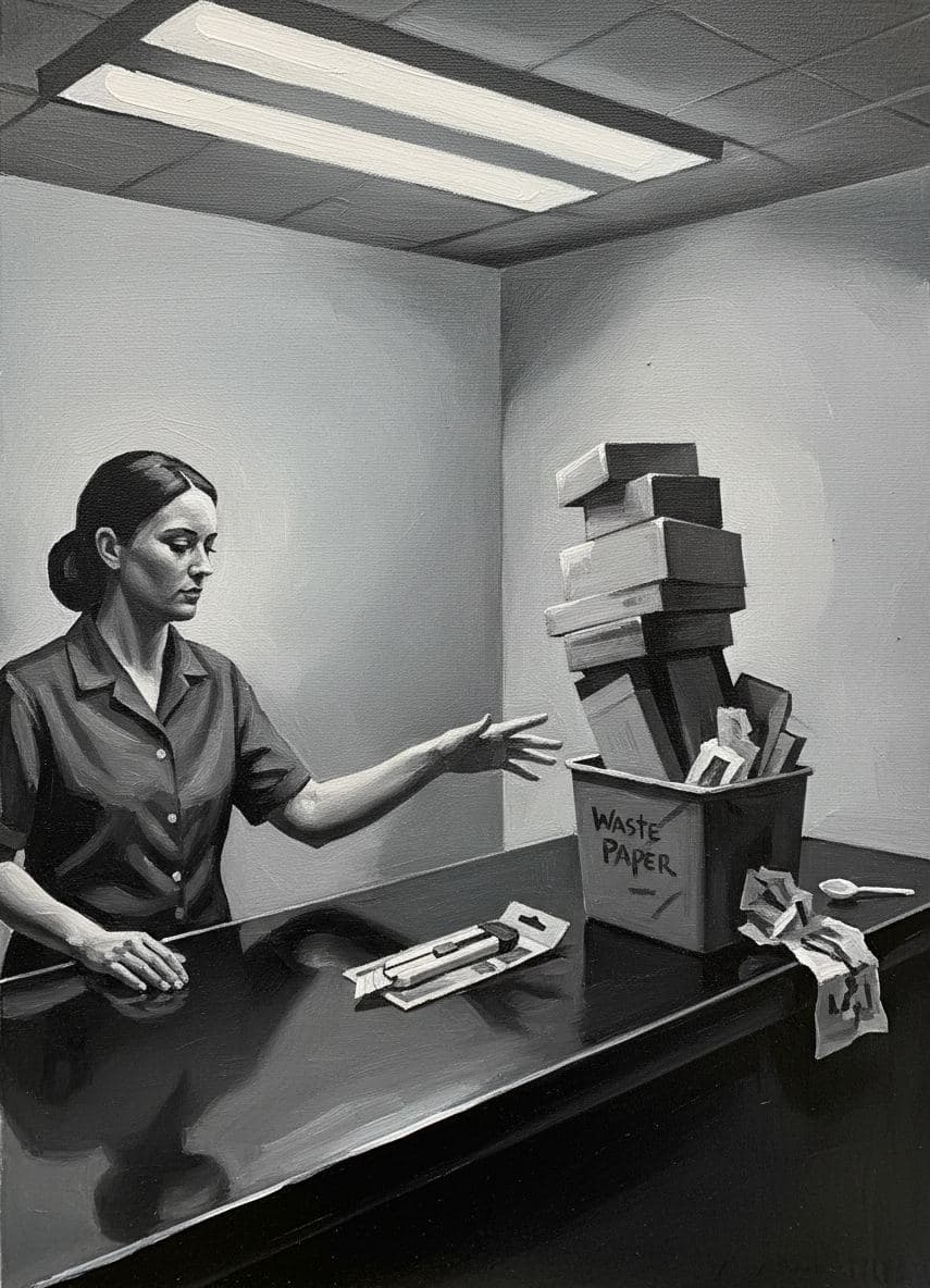 The Clerk Misfiling the Boxes — abstract work by Viktor Eklund — MODULAR · a one-of-a-kind original